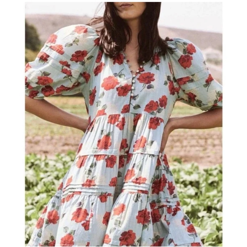 The GREAT. Ravine Dress in Western Rose Print